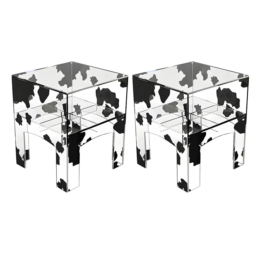 Modern Small Acrylic Nightstand with Drawer