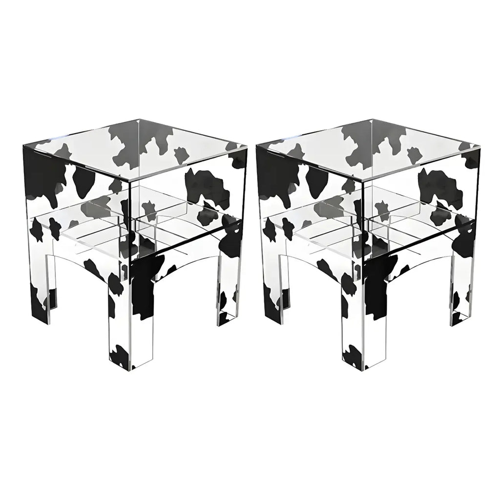 Modern Small Acrylic Nightstand with Drawer