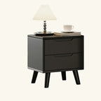 Narrow Black Wooden Drawer Storage Bedroom Nightstand