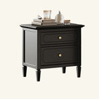 Narrow Black Wooden Drawer Storage Bedroom Nightstand