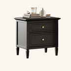 Narrow Black Wooden Drawer Storage Bedroom Nightstand