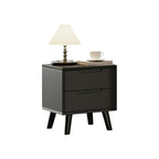 Narrow Black Wooden Drawer Storage Bedroom Nightstand