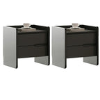 Narrow Black Wooden Drawer Storage Bedroom Nightstand