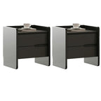 Narrow Black Wooden Drawer Storage Bedroom Nightstand