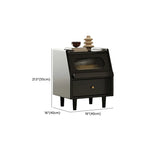 Narrow Black Wooden Drawer Storage Bedroom Nightstand