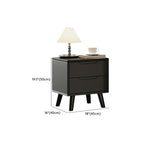 Narrow Black Wooden Drawer Storage Bedroom Nightstand