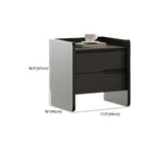 Narrow Black Wooden Drawer Storage Bedroom Nightstand