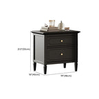 Narrow Black Wooden Drawer Storage Bedroom Nightstand