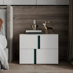 Modern Handle Free Brown Wood 2-Drawer Nightstand