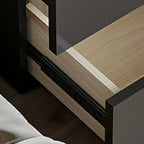 Modern Handle Free Brown Wood 2-Drawer Nightstand
