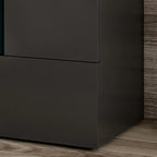 Modern Handle Free Brown Wood 2-Drawer Nightstand