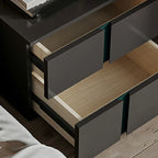 Modern Handle Free Brown Wood 2-Drawer Nightstand