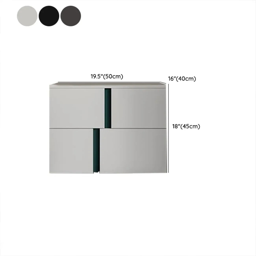 Modern Handle Free Brown Wood 2-Drawer Nightstand