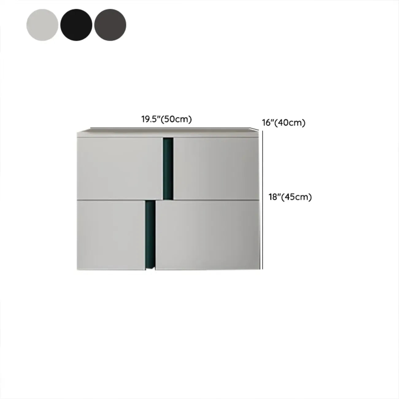 Modern Handle Free Brown Wood 2-Drawer Nightstand