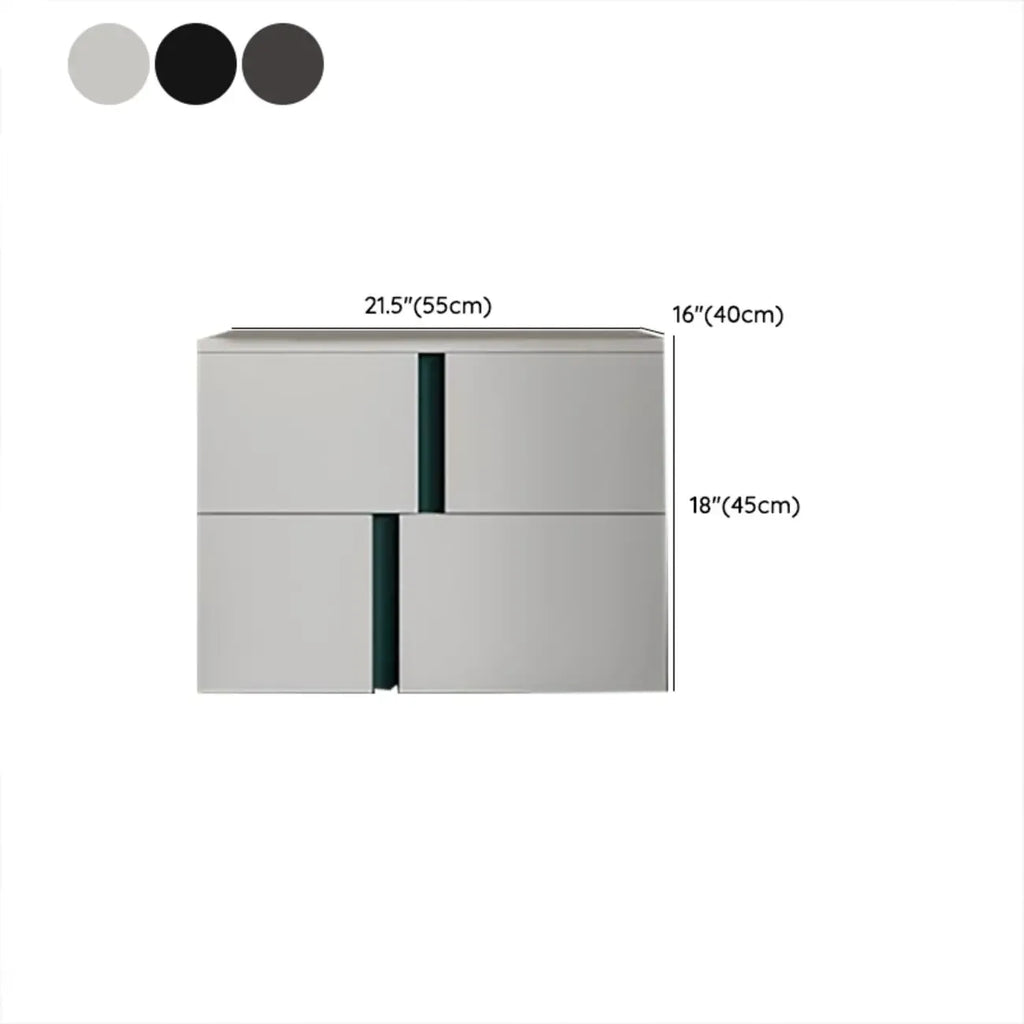 Modern Handle Free Brown Wood 2-Drawer Nightstand