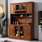 Kitchen Wooden White Cabinet Sideboard Built-in Wine Rack