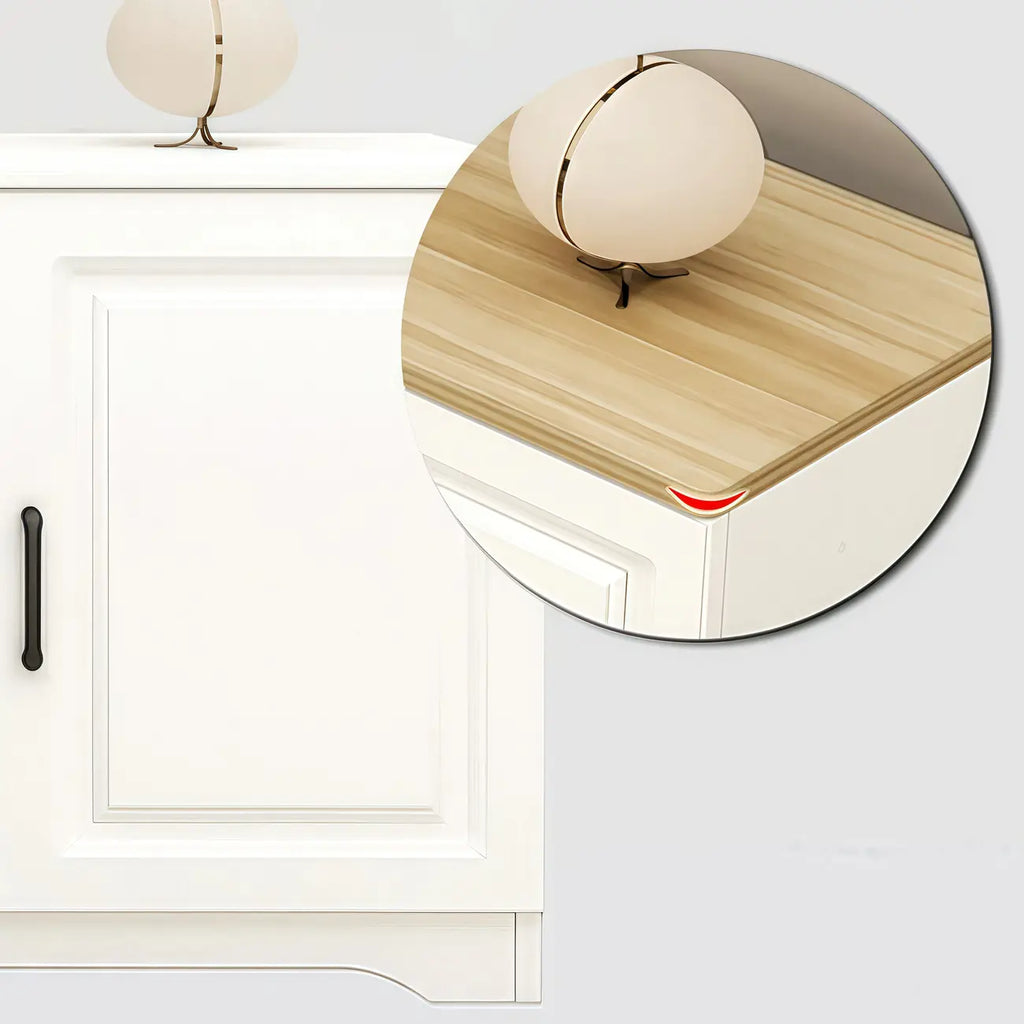 Modern Rectangular White 3-Drawer Wooden TV Stand