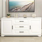 Modern Rectangular White 3-Drawer Wooden TV Stand