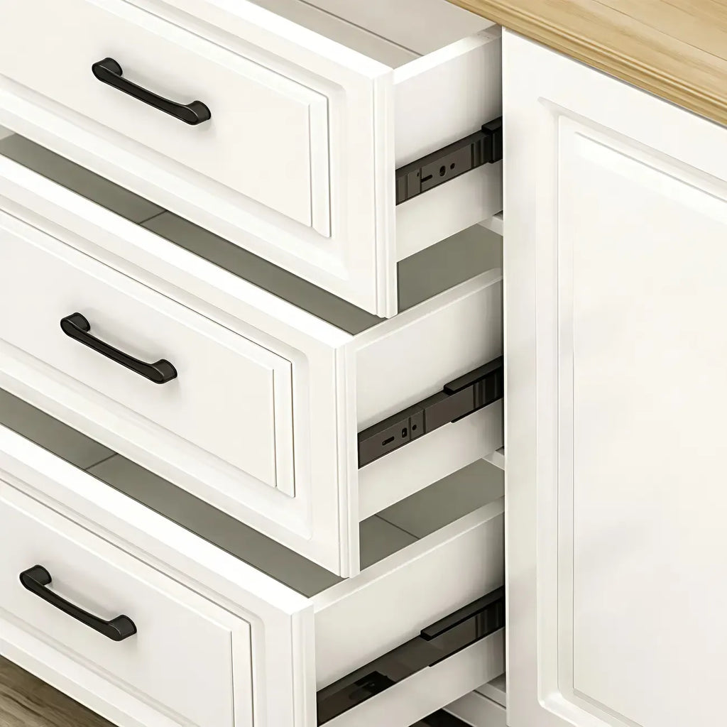 Modern Rectangular White 3-Drawer Wooden TV Stand