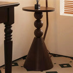 Adjustable Wooden Beige Dome Arc Floor Lamp with Table