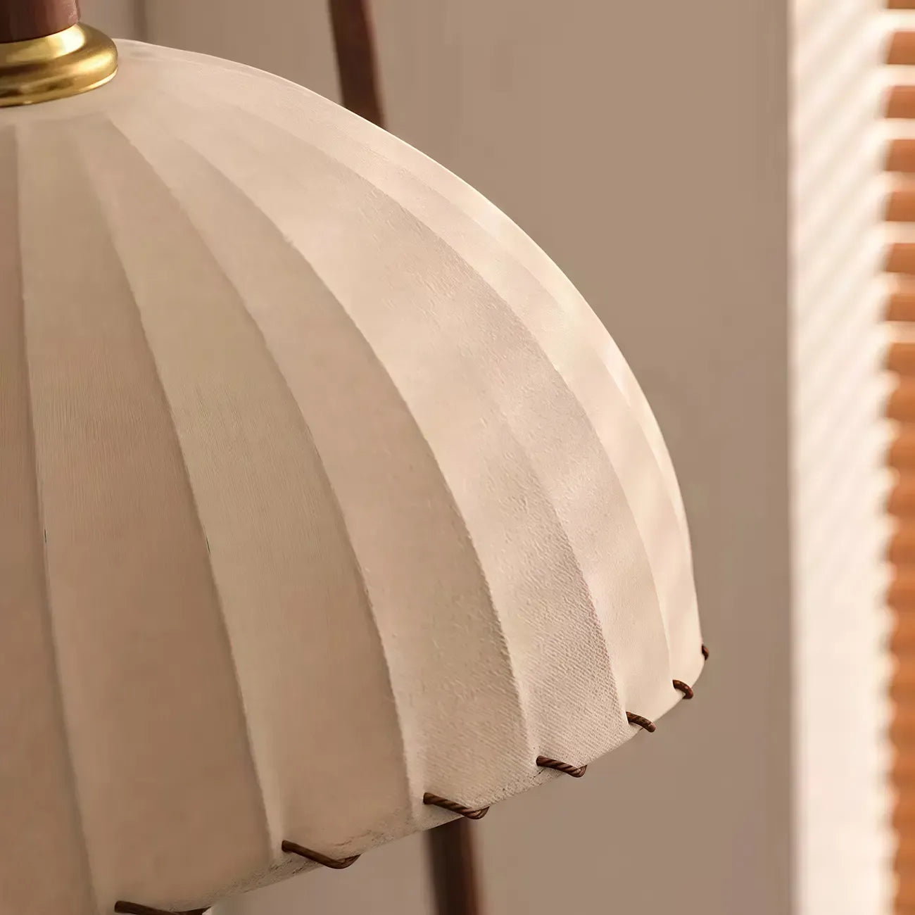 Adjustable Wooden Beige Dome Arc Floor Lamp with Table