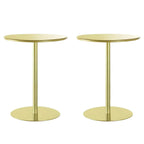 Contemporary Black Metal Pedestal Round End Table