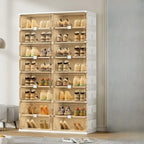 Glam White Plastic Stackable Shoe Organizer for Closet