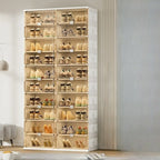 Glam White Plastic Stackable Shoe Organizer for Closet