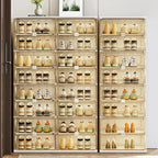 Glam White Plastic Stackable Shoe Organizer for Closet