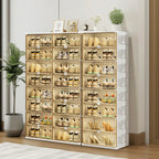 Glam White Plastic Stackable Shoe Organizer for Closet