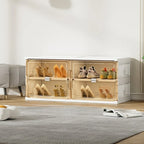 Glam White Plastic Stackable Shoe Organizer for Closet