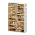 Glam White Plastic Stackable Shoe Organizer for Closet