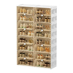 Glam White Plastic Stackable Shoe Organizer for Closet