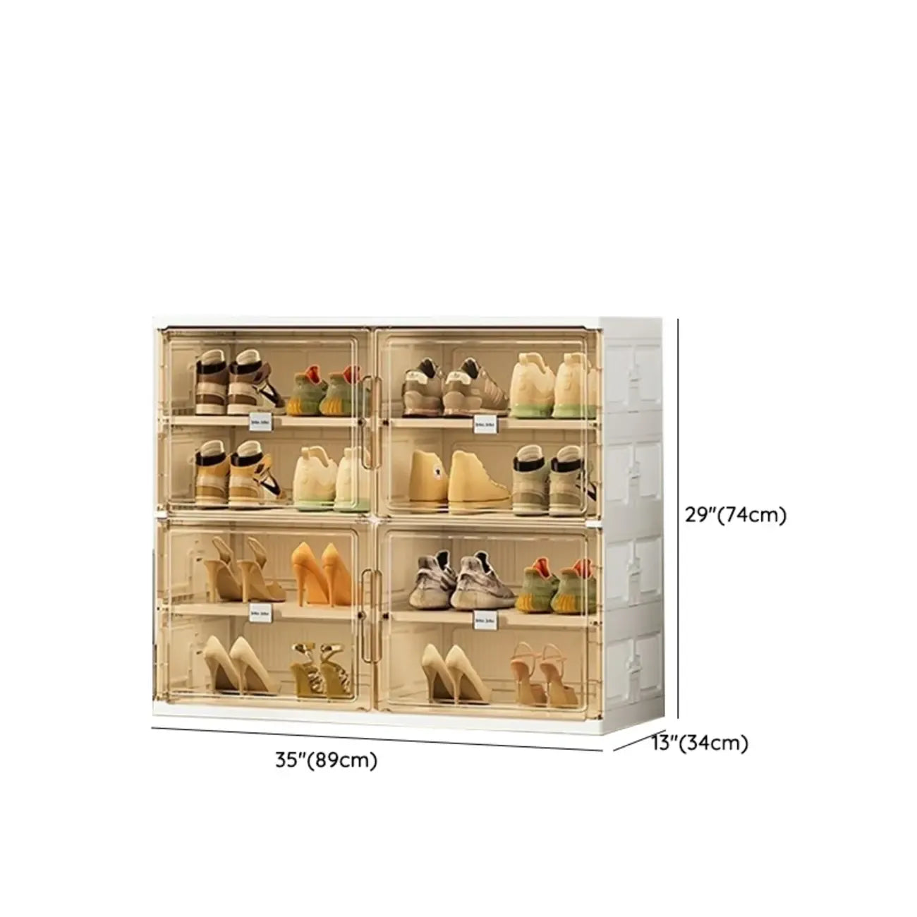 Glam White Plastic Stackable Shoe Organizer for Closet