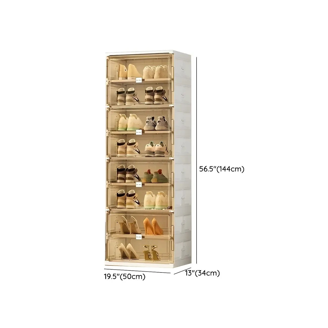 Glam White Plastic Stackable Shoe Organizer for Closet
