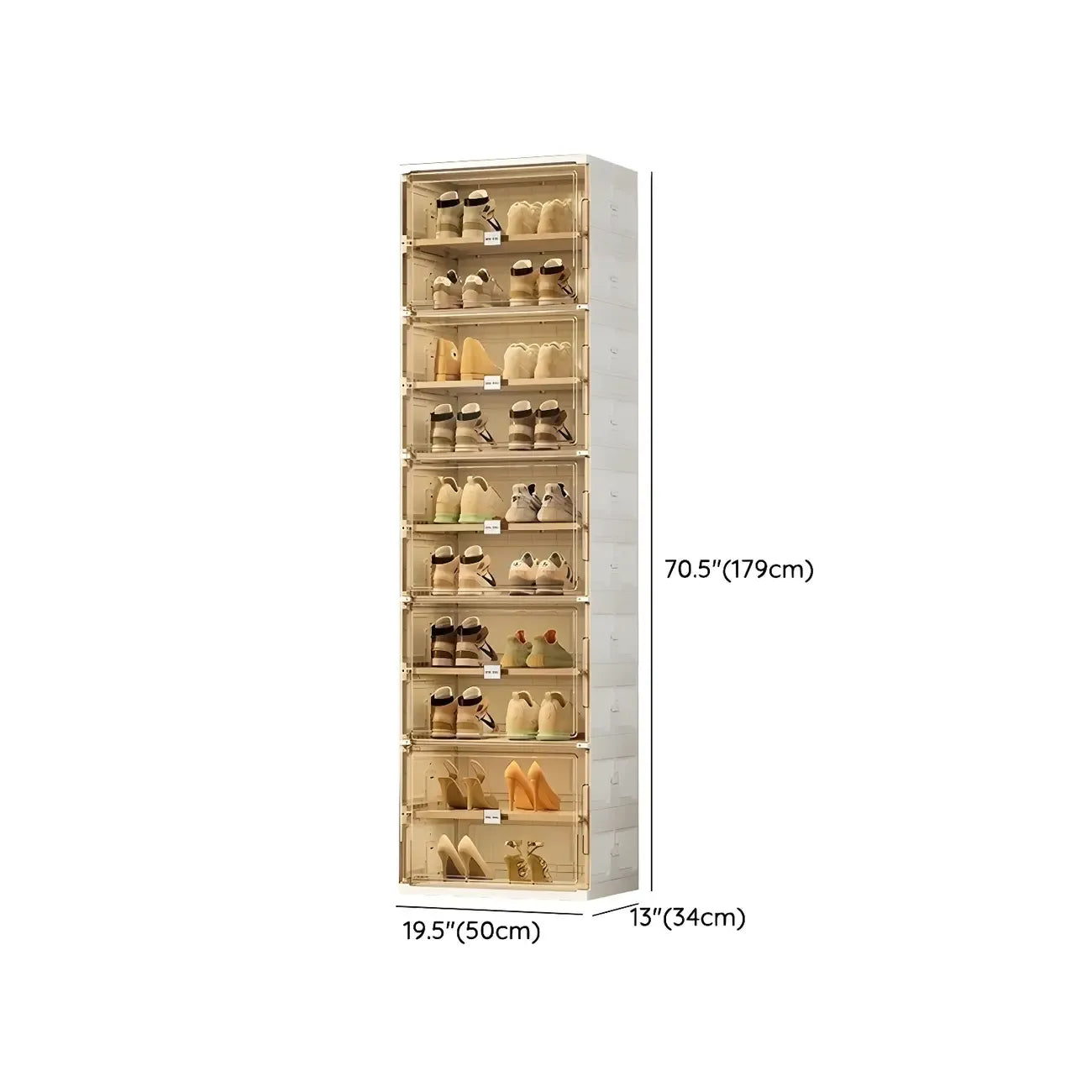 Glam White Plastic Stackable Shoe Organizer for Closet