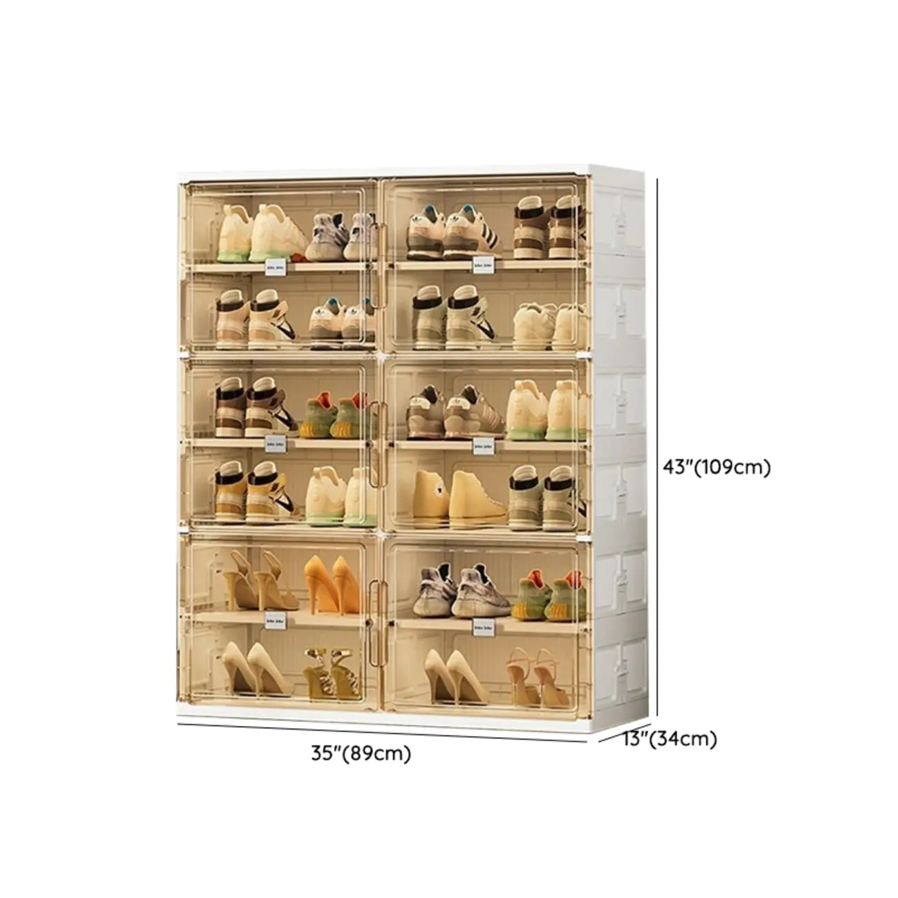 Glam White Plastic Stackable Shoe Organizer for Closet