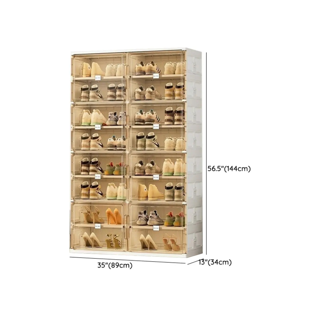 Glam White Plastic Stackable Shoe Organizer for Closet