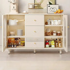 Scandinavian Cream Wood 2-Door Sideboard with Drawers