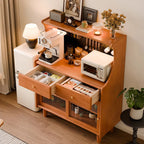 Lighting Cherry Wood 2-Drawer Open Storage Sideboard