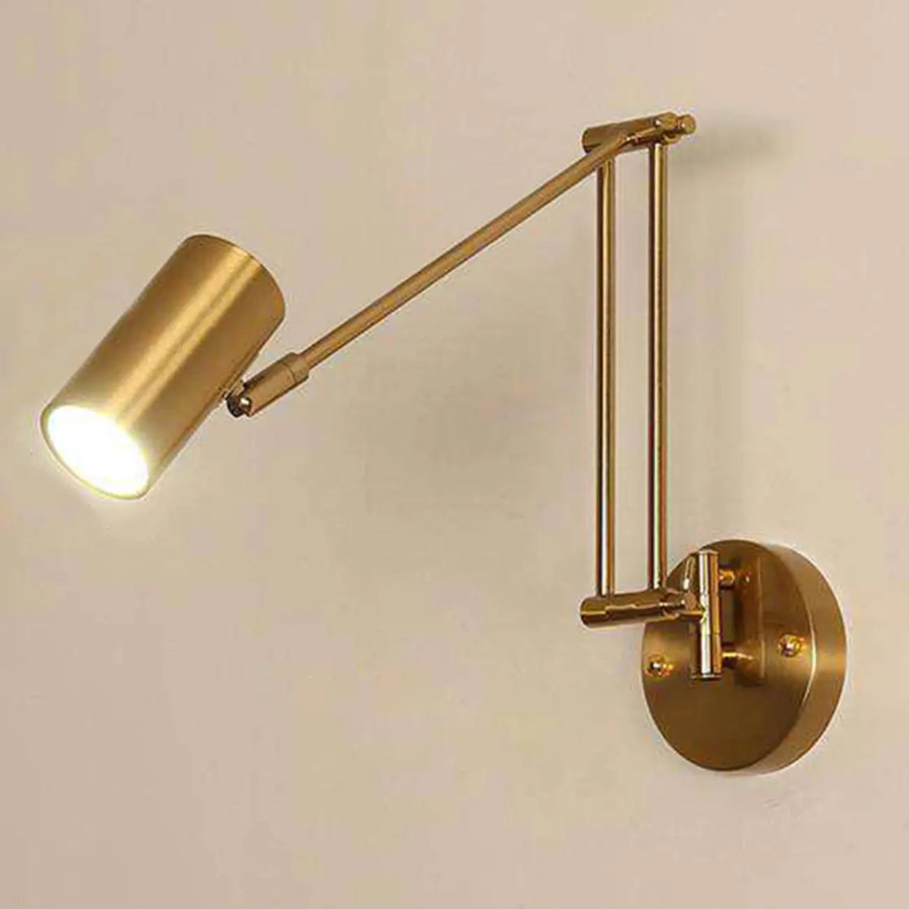 Vintage Adjustable Swing Arm Wall Light for Reading Nook