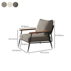 Elegant Fabric Accent Chair with Wooden Arms for Living Room