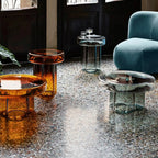 Stylish Glass Round Accent Side Table for Living Room