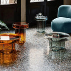 Stylish Glass Round Accent Side Table for Living Room