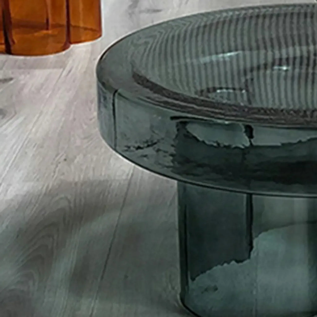 Stylish Glass Round Accent Side Table for Living Room
