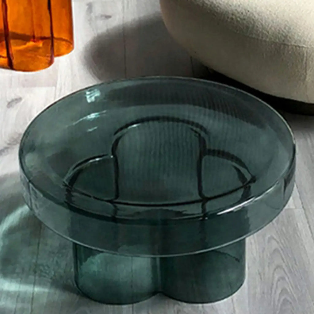 Stylish Glass Round Accent Side Table for Living Room
