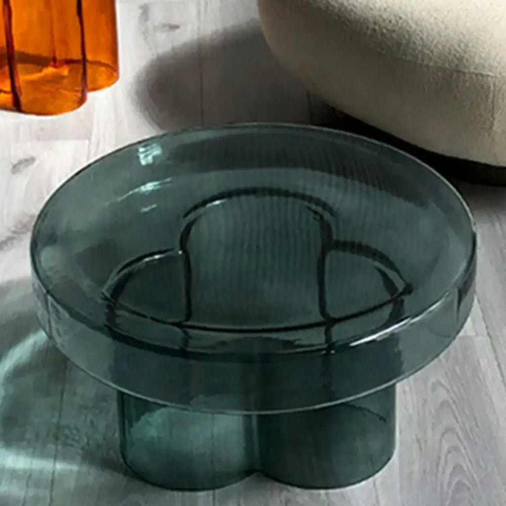 Stylish Glass Round Accent Side Table for Living Room