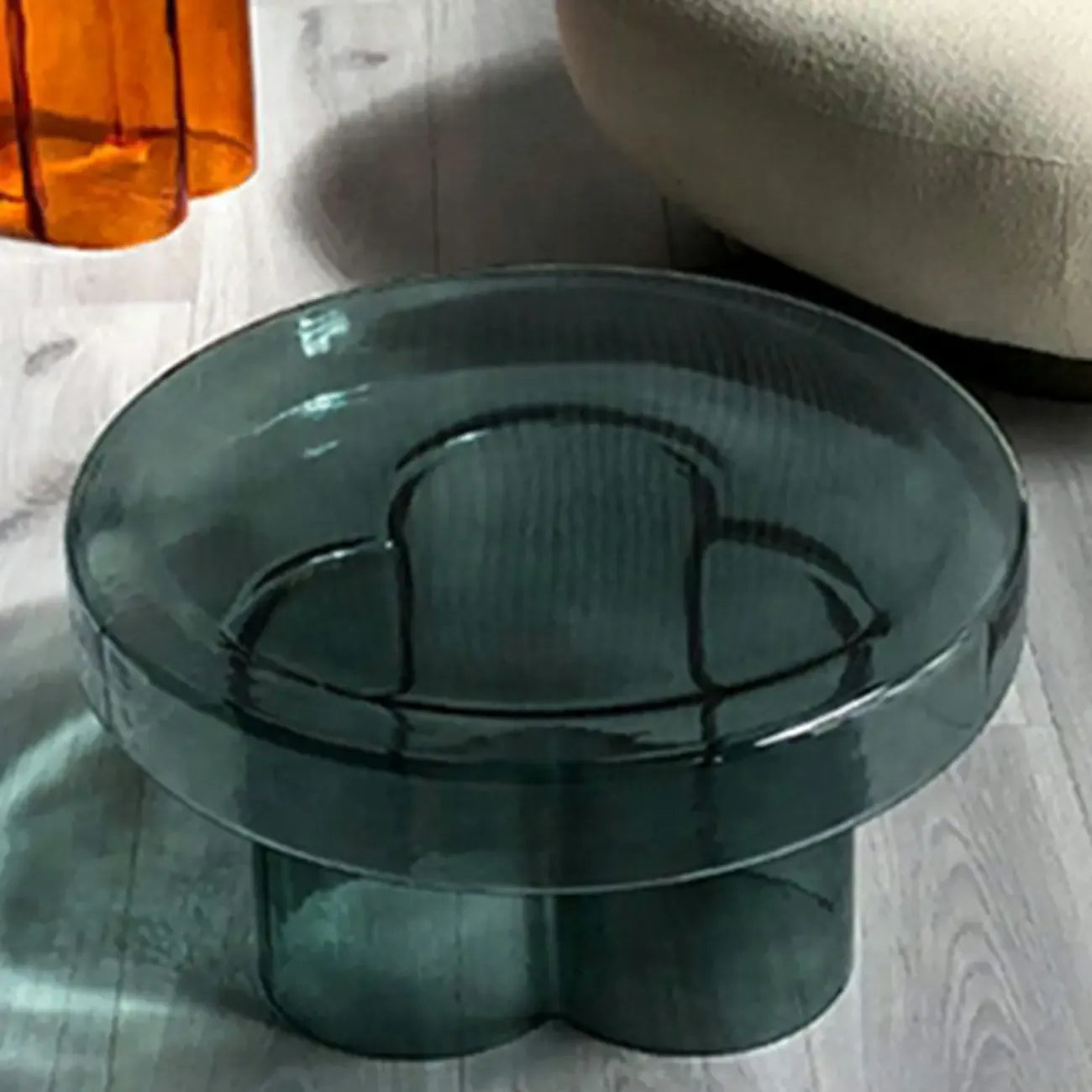 Stylish Glass Round Accent Side Table for Living Room