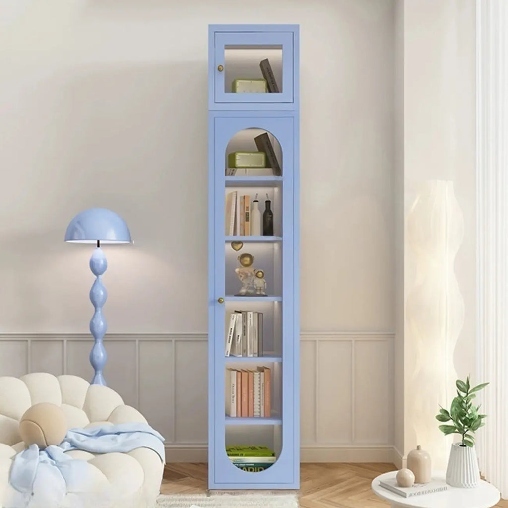Modern White Wooden Adjustable Shelf Storage Display Cabinet
