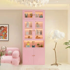 Modern White Wooden Adjustable Shelf Storage Display Cabinet